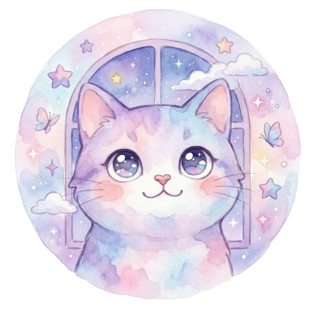 OpenJung INFP 猫系形象使用的水彩猫肖像